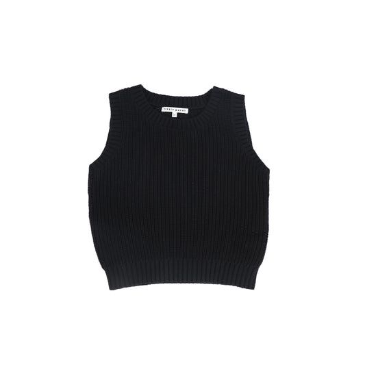 LITTLE PARNI BLACK KNIT VEST