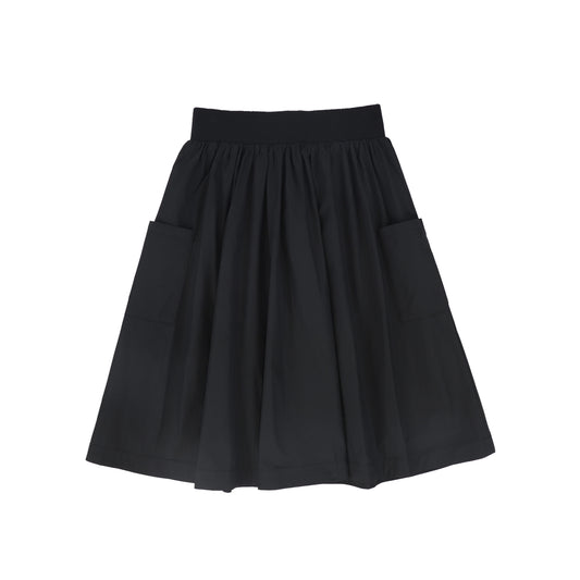 LITTLE PARNI BLACK TAFFETA SKIRT