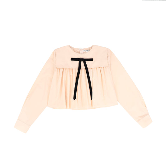 LITTLE PARNI PALE PINK BOW BLOUSE