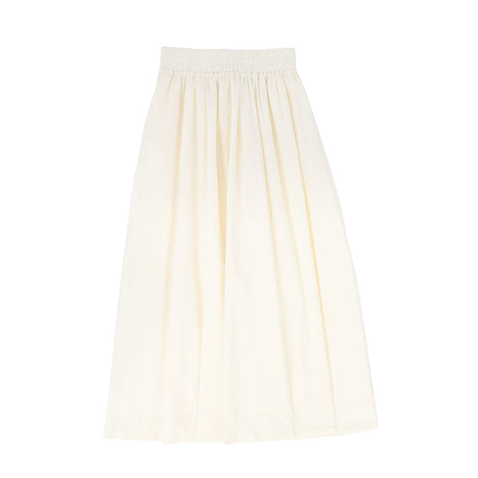 LITTLE PARNI IVORY TAFFETA MIDI SKIRT