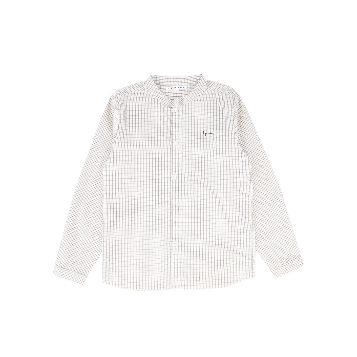 LITTLE PARNI BLACK/BURGUNDY WINDOWPANE SHIRT