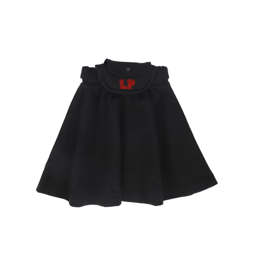LITTLE PARNI BLACK LOGO POUCH SKIRT