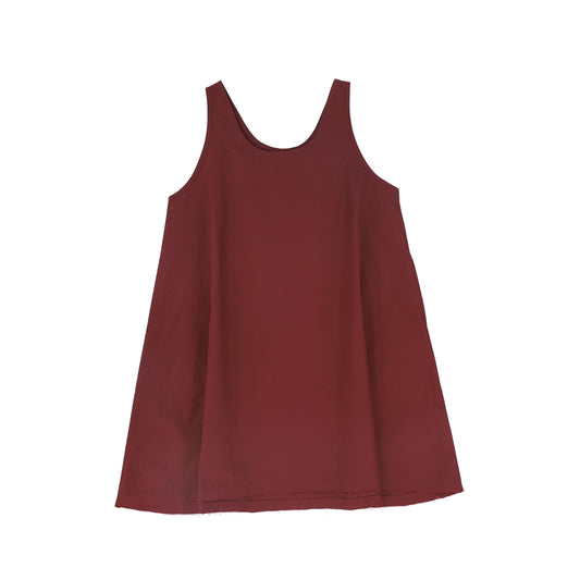 LITTLE PARNI BURGUNDY TAFFETA JUMPER