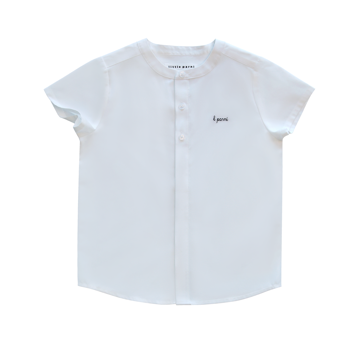 LITTLE PARNI WHITE/BLACK STICHED SS SHIRT