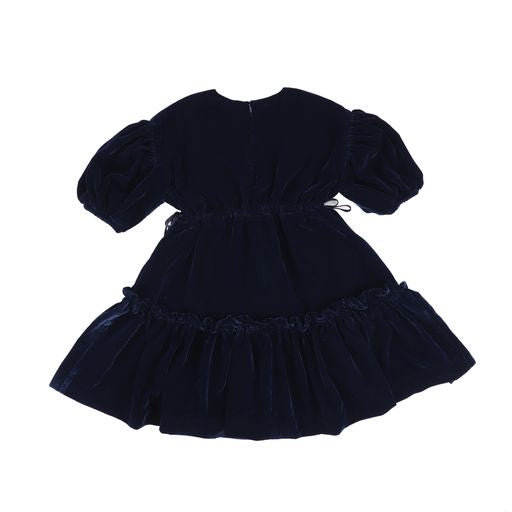 JESSIE AND JAMES NAVY VELVET TIERED DRESS