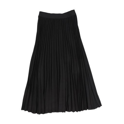 MINIMAL BLACK PLEATED WAISTBAND SKIRT