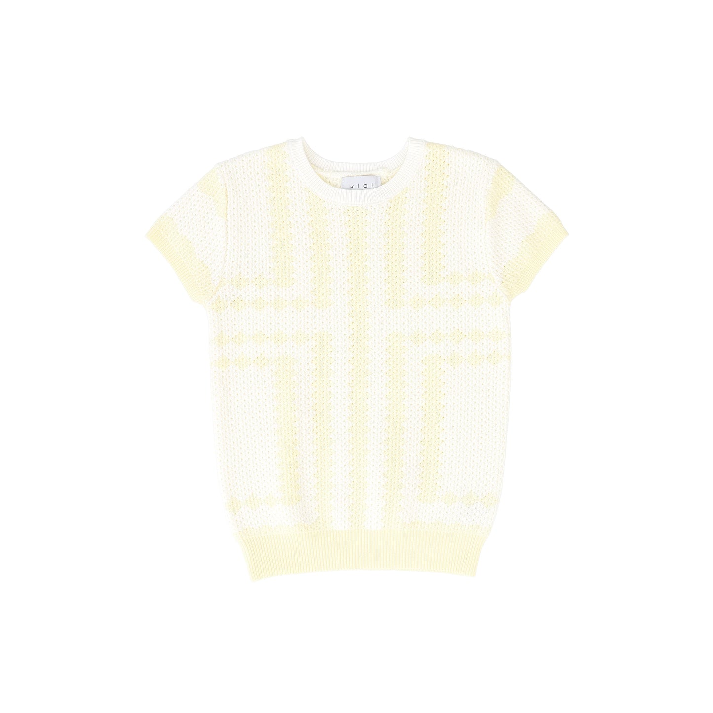KLAI YELLOW/BEIGE SQUARE KNIT SWEATER