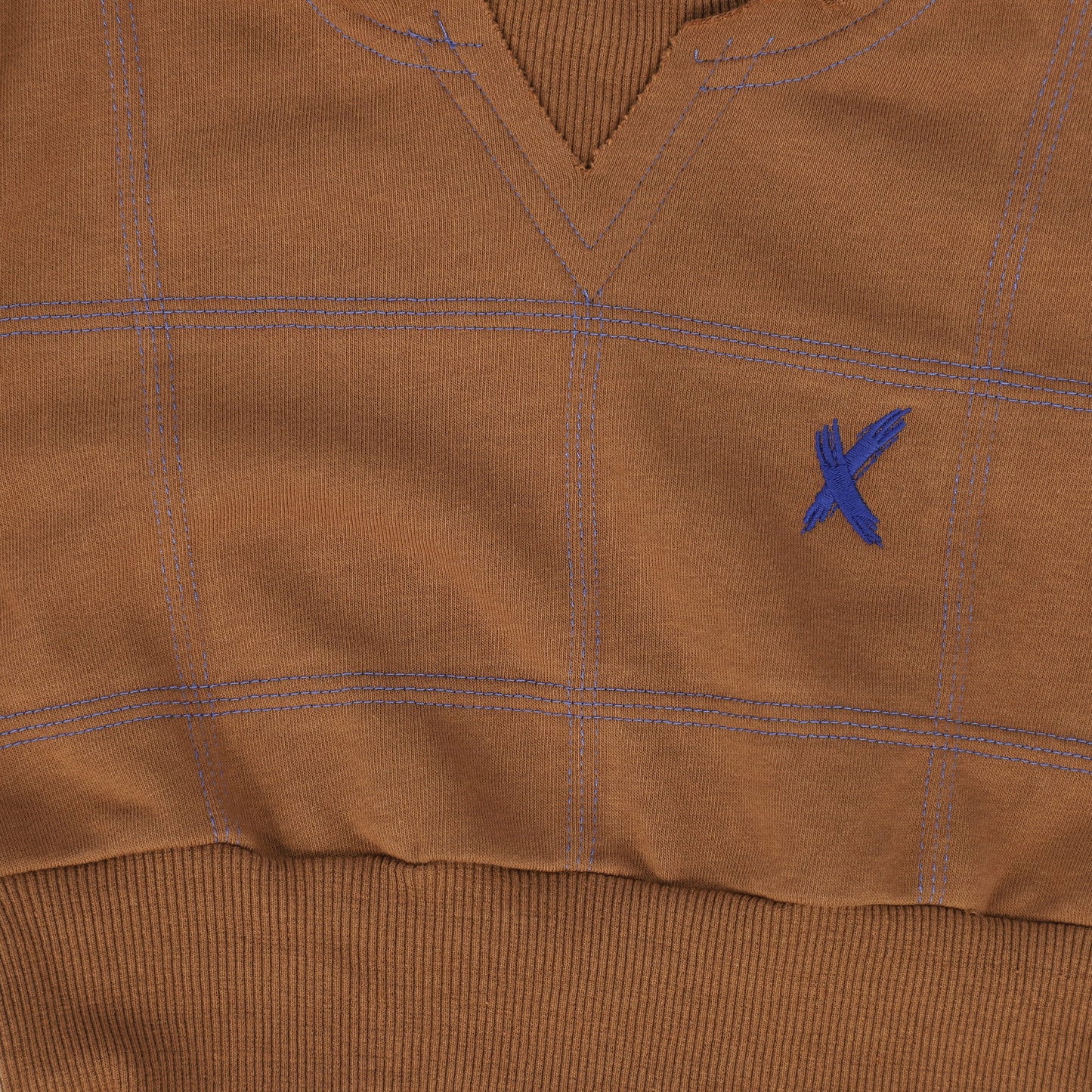 HEY KID BROWN STITCHED DRESS