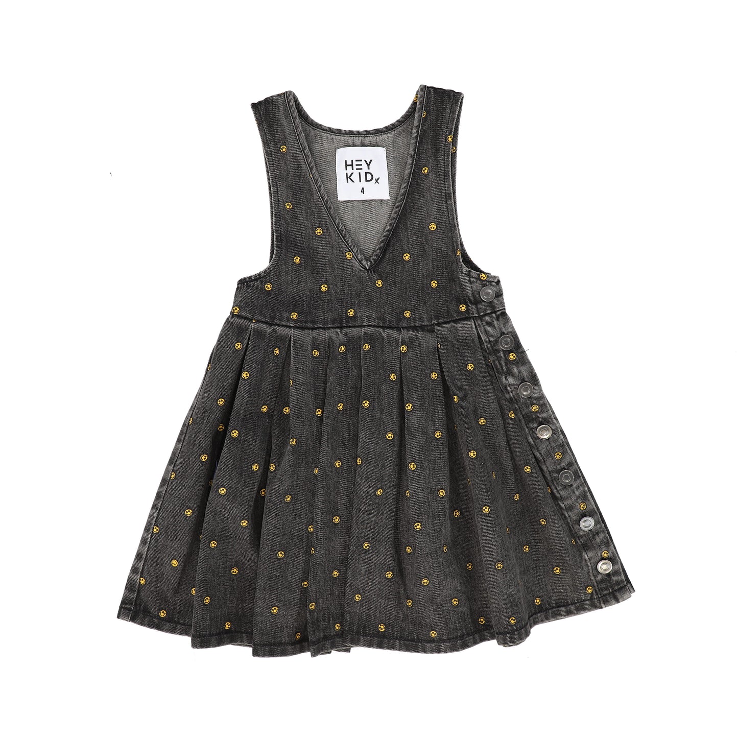 HEY KID DENIM SMILE PRINT V NECK JUMPER