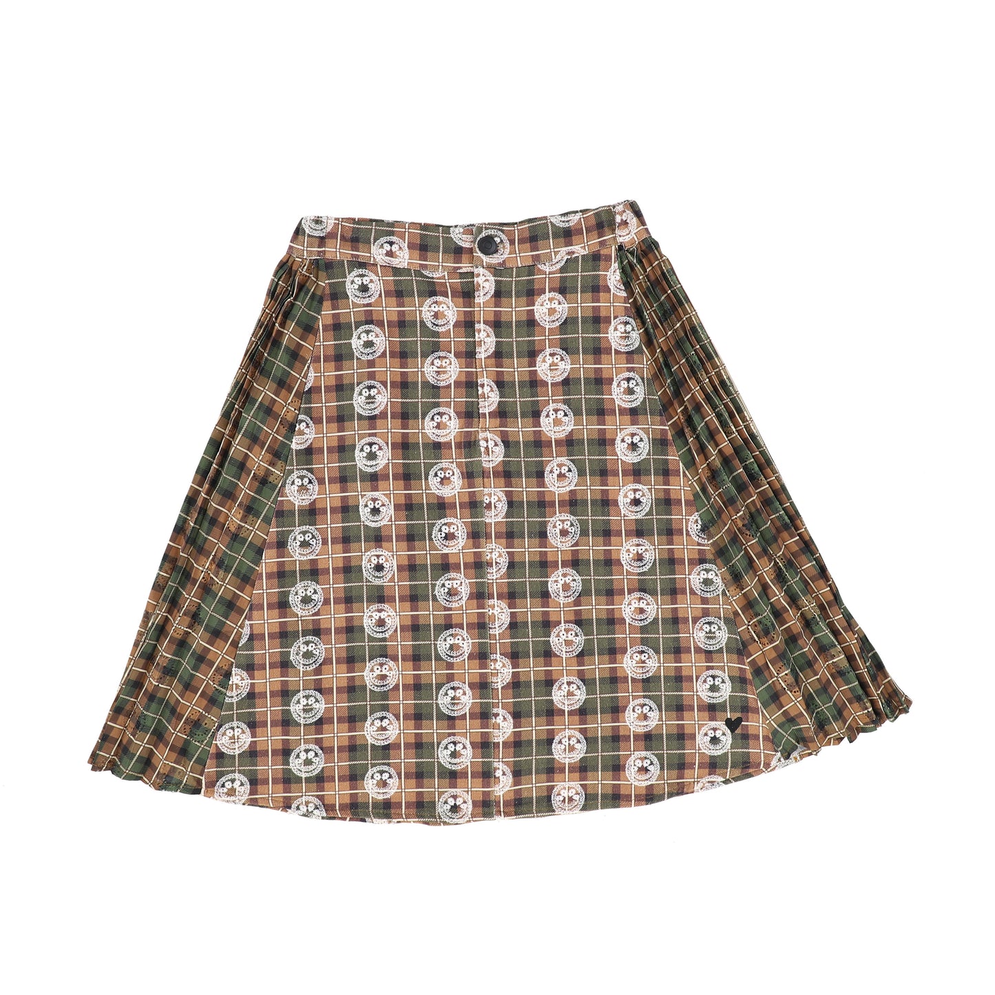 HEY KID PLAID SMILE SKIRT