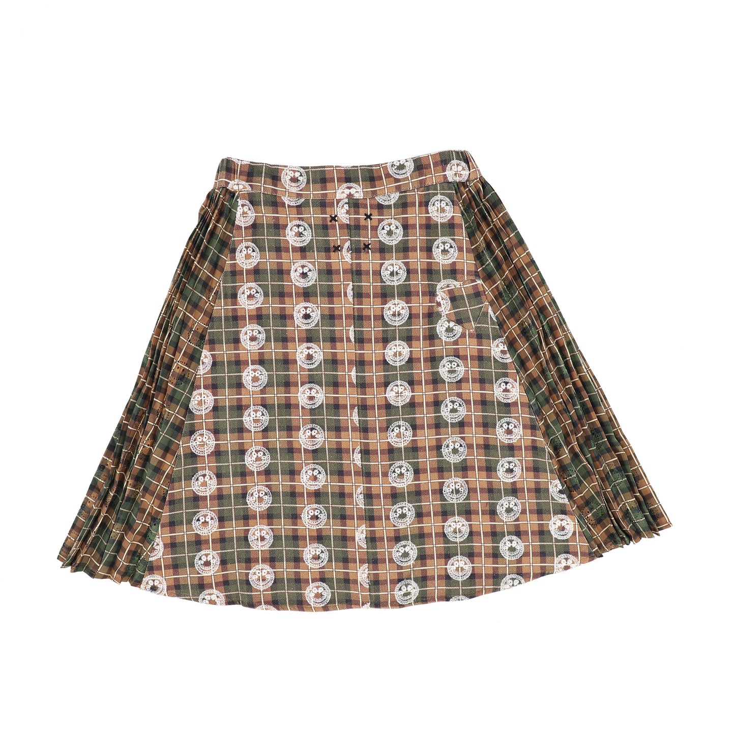 HEY KID PLAID SMILE SKIRT