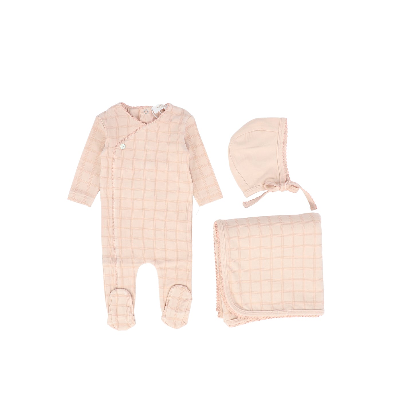 KIPP PINK PLAID FOOTIE SET
