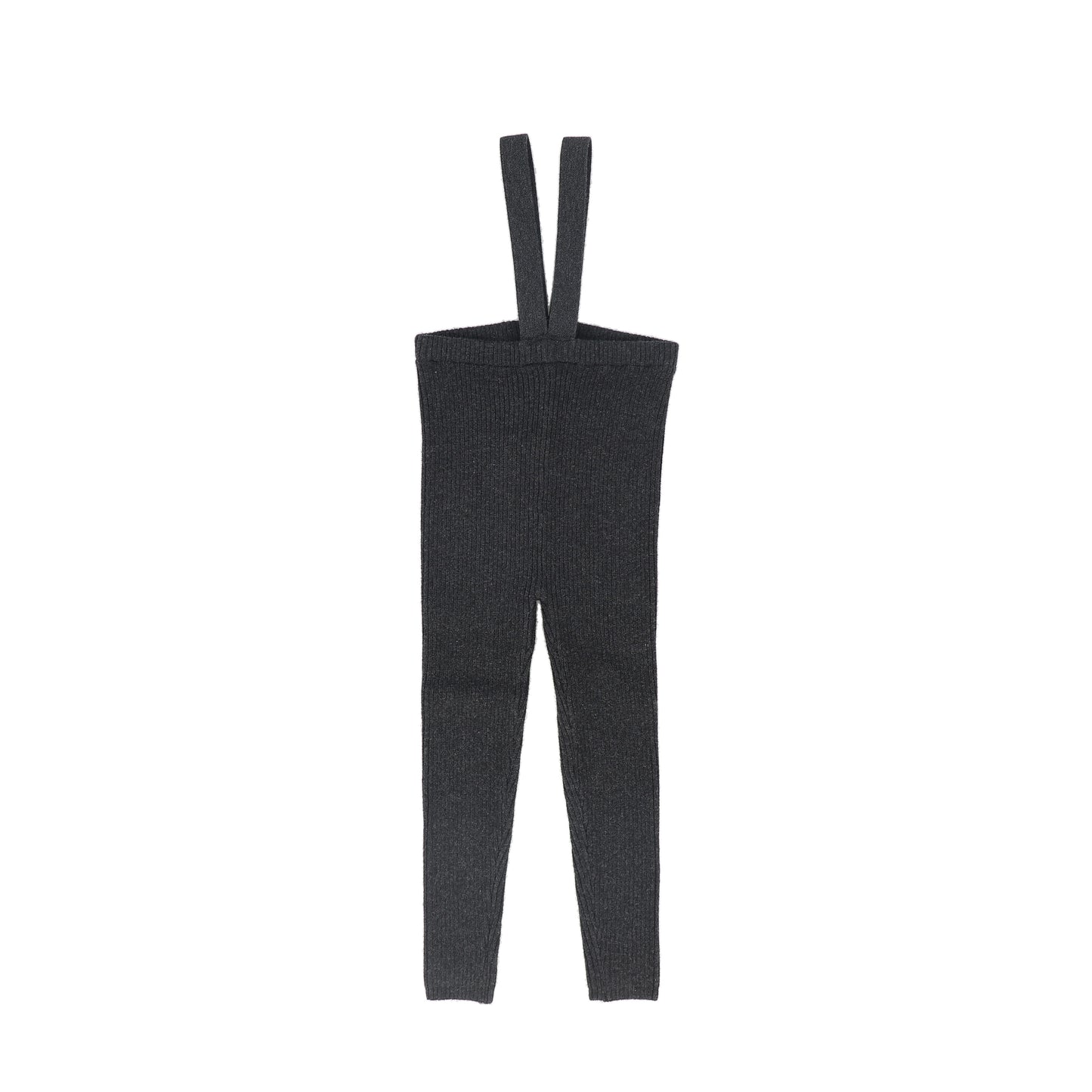 LIL LEGS HEATHER GREY KNIT SUSPENDER LEGGINGS