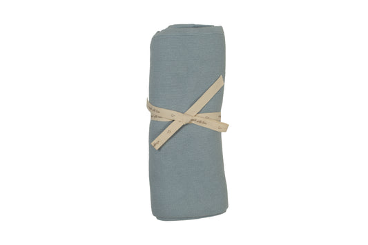 BEE & DEE CLOUD BLUE KNIT EMBROIDERED DOT ACCENT BLANKET [FINAL SALE]