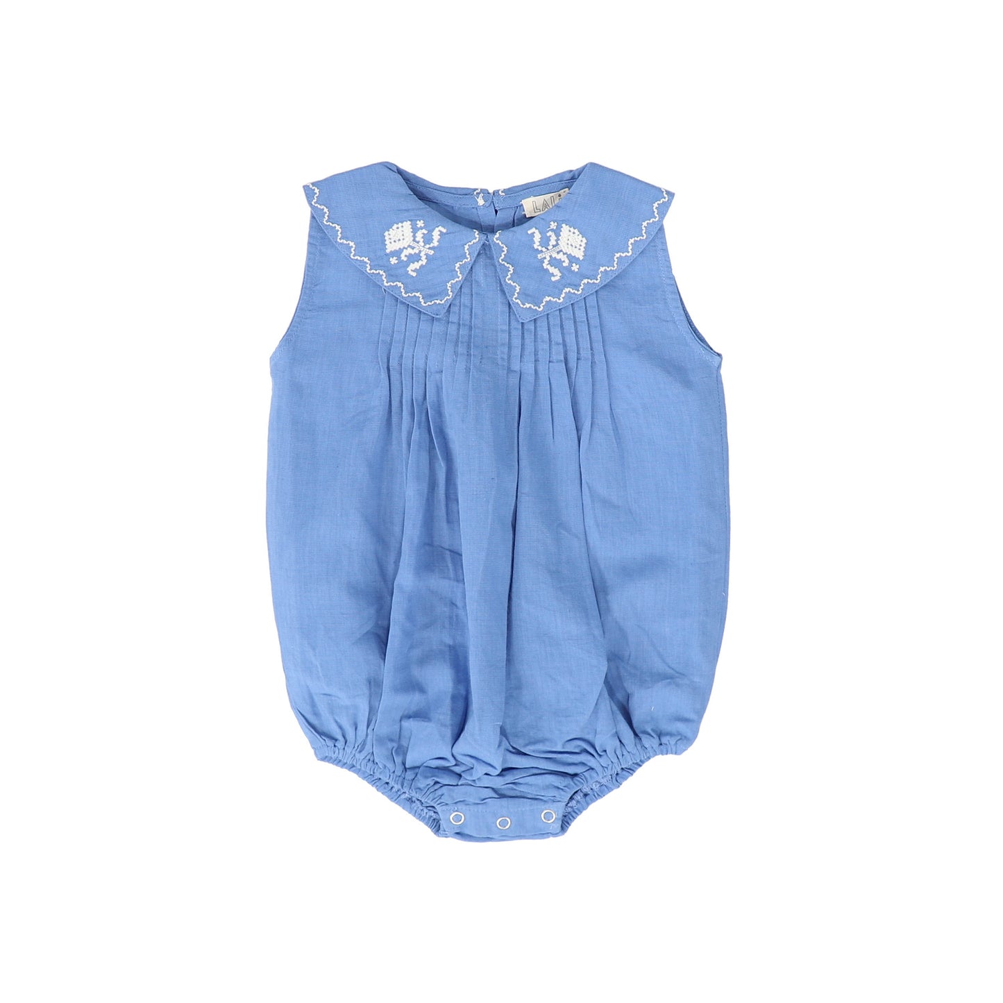 LALI KIDS BLUE EMBROIDERED COLLAR ROMPER