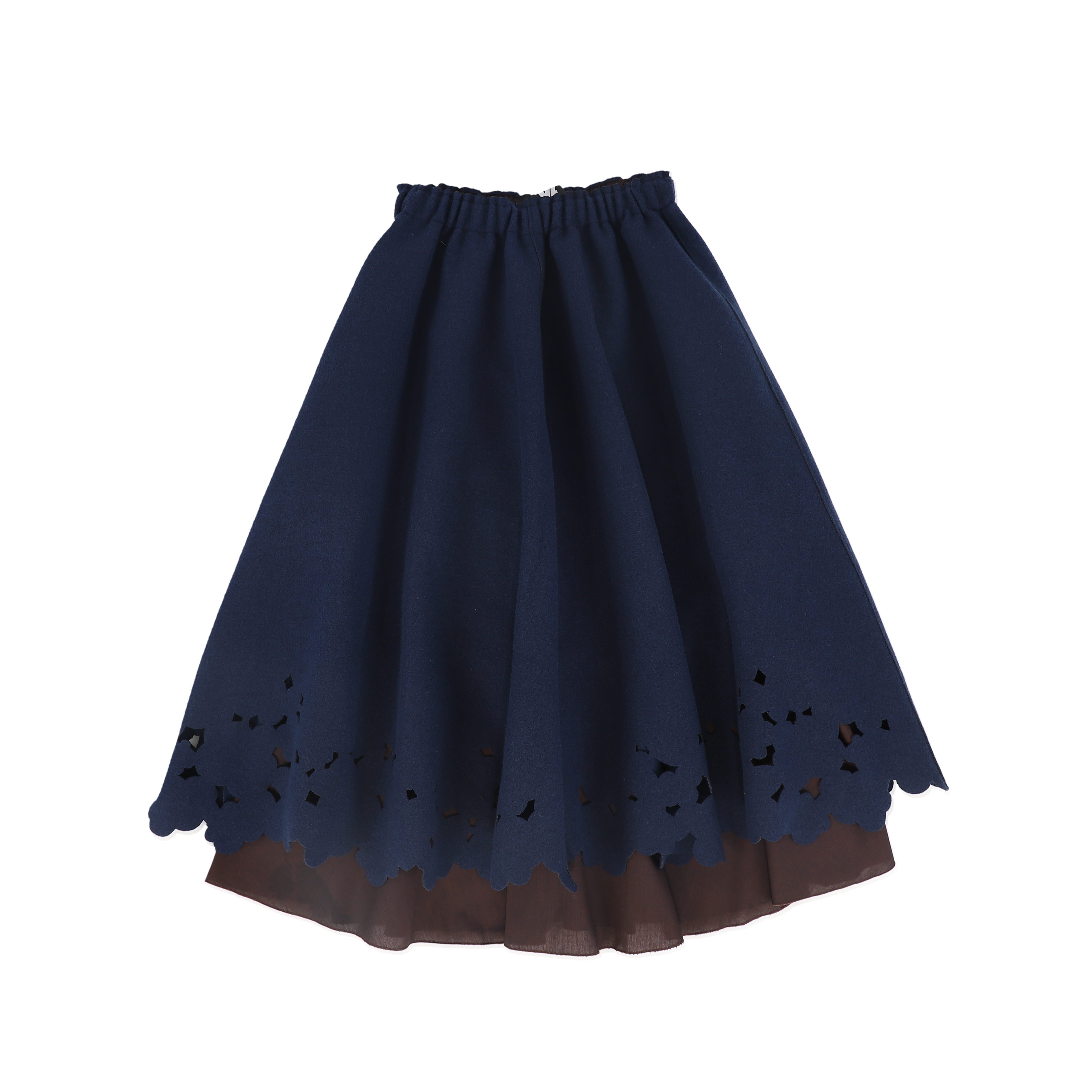 VENERA ARAPU NAVY EMBROIDERY HOLE MIDI SKIRT [FINAL SALE] – Luibelle