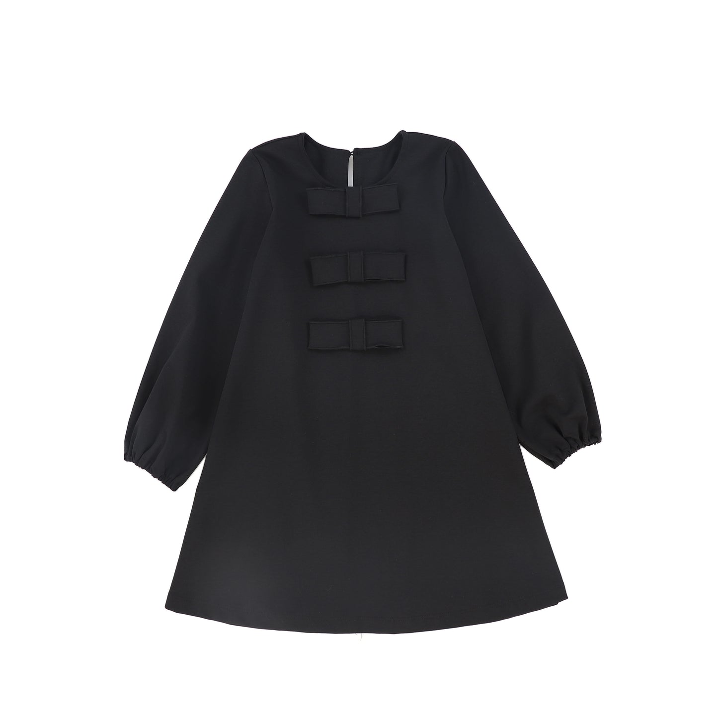 PICCOLA LUDO BLACK BOW PUFF SLEEVE DRESS