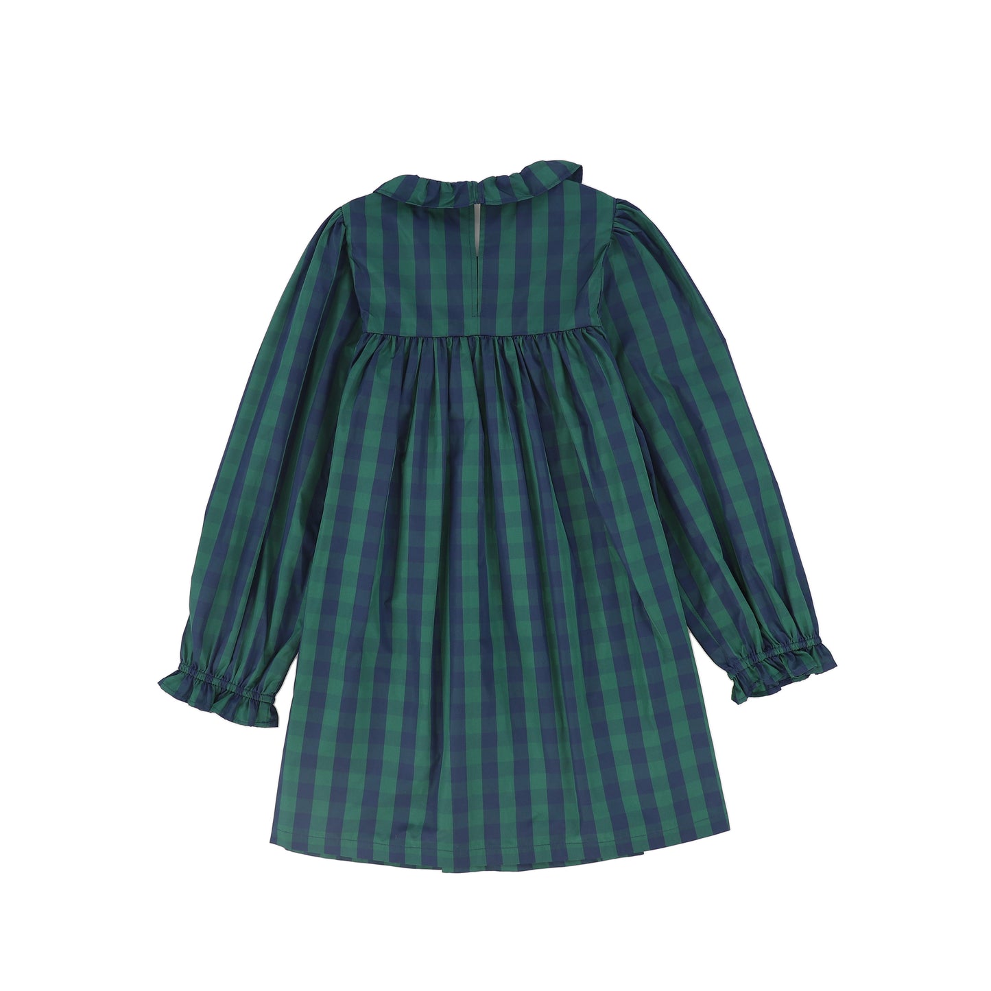 PICCOLA LUDO NAVY/GREEN STRIPE SMOCK DRESS