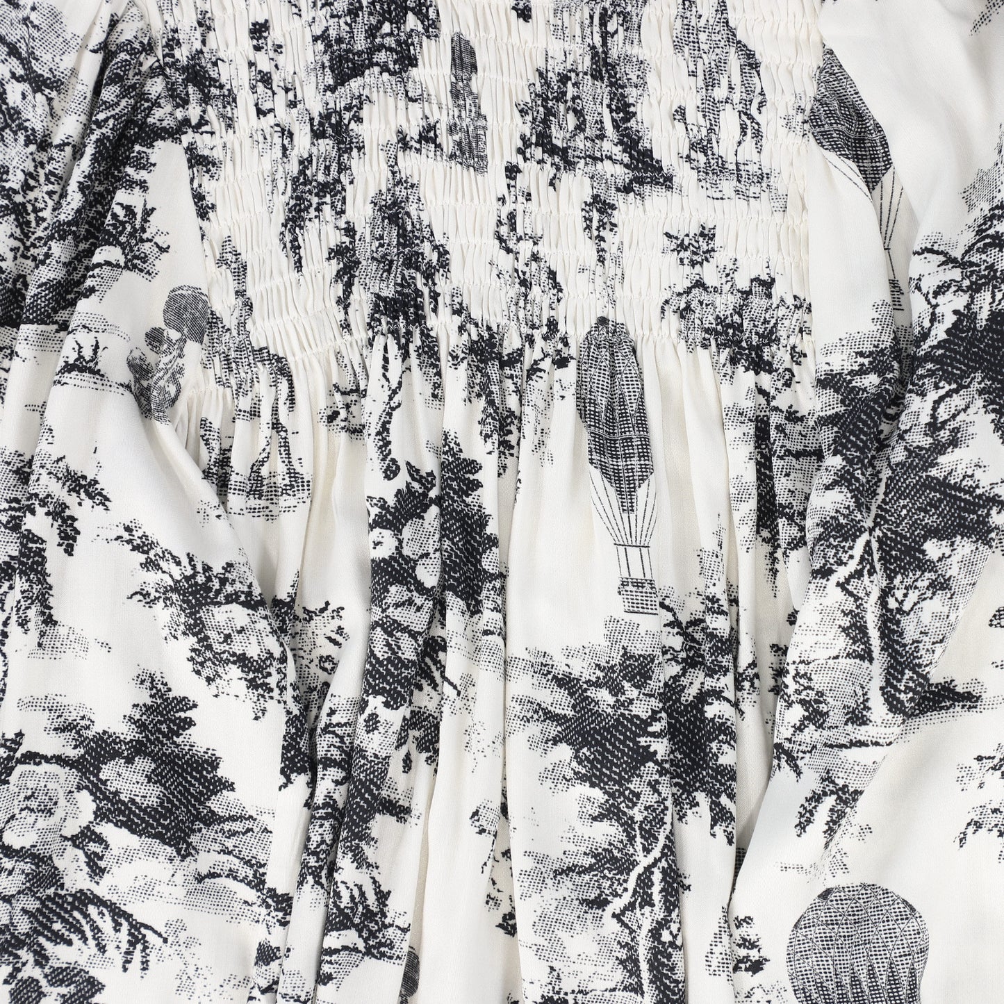 PICCOLA LUDO BLACK/WHITE TOILE SMOCK DRESS