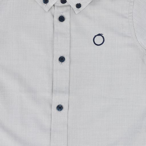 TRUSSARDI GREY NAVY BUTTON SHIRT