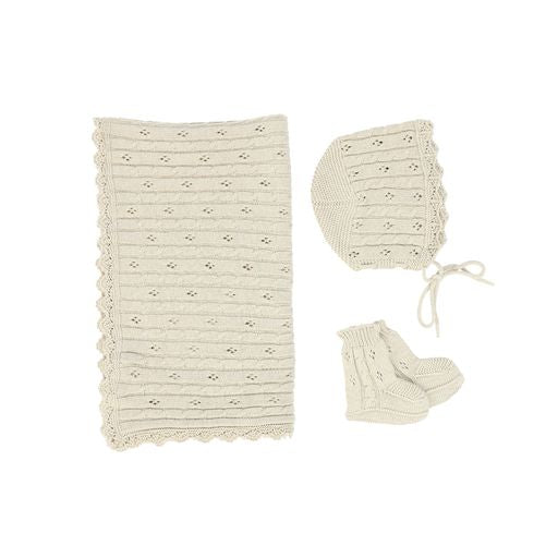 BEBE ORGANIC NATURAL KNIT 3 PC SET