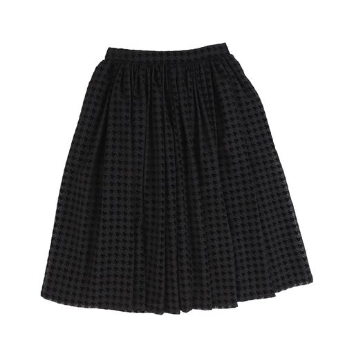 OLIVIA ROHDE BLACK TONE ON TONE HOUNDSTOOTH SKIRT