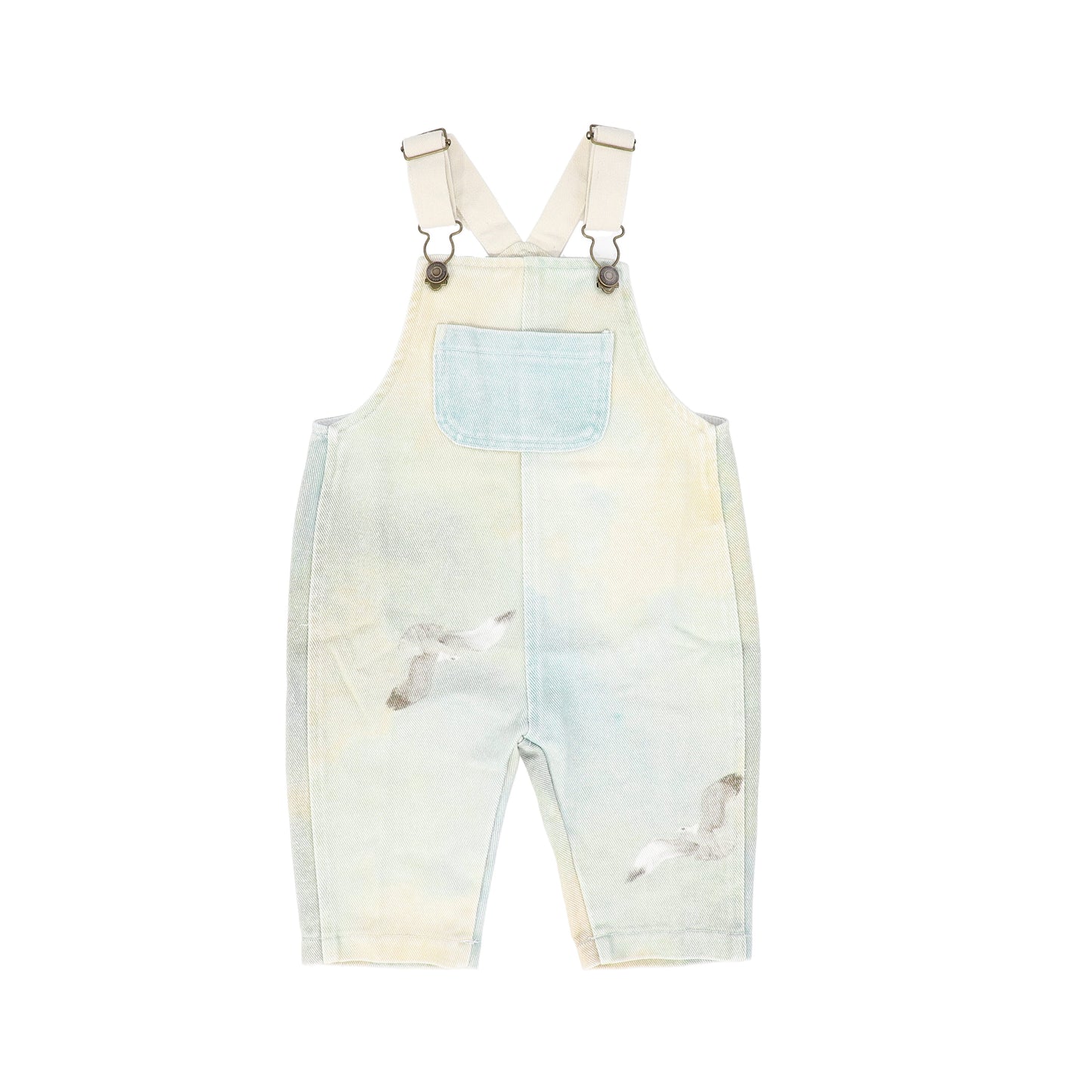 PLEASE MOM DENIM TIE DYE BARREL OVERALLS