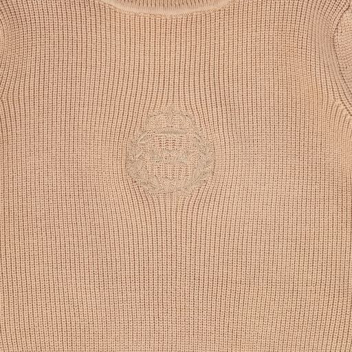 LILOU TAN PUFF SHOULDER TURTLENECK SWEATER