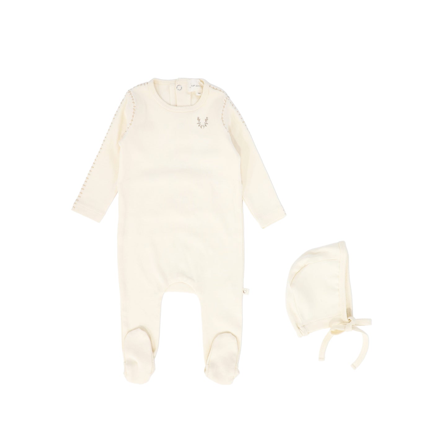 LAMOUR LOU CREAM/TAN VINE STITCH FOOTIE