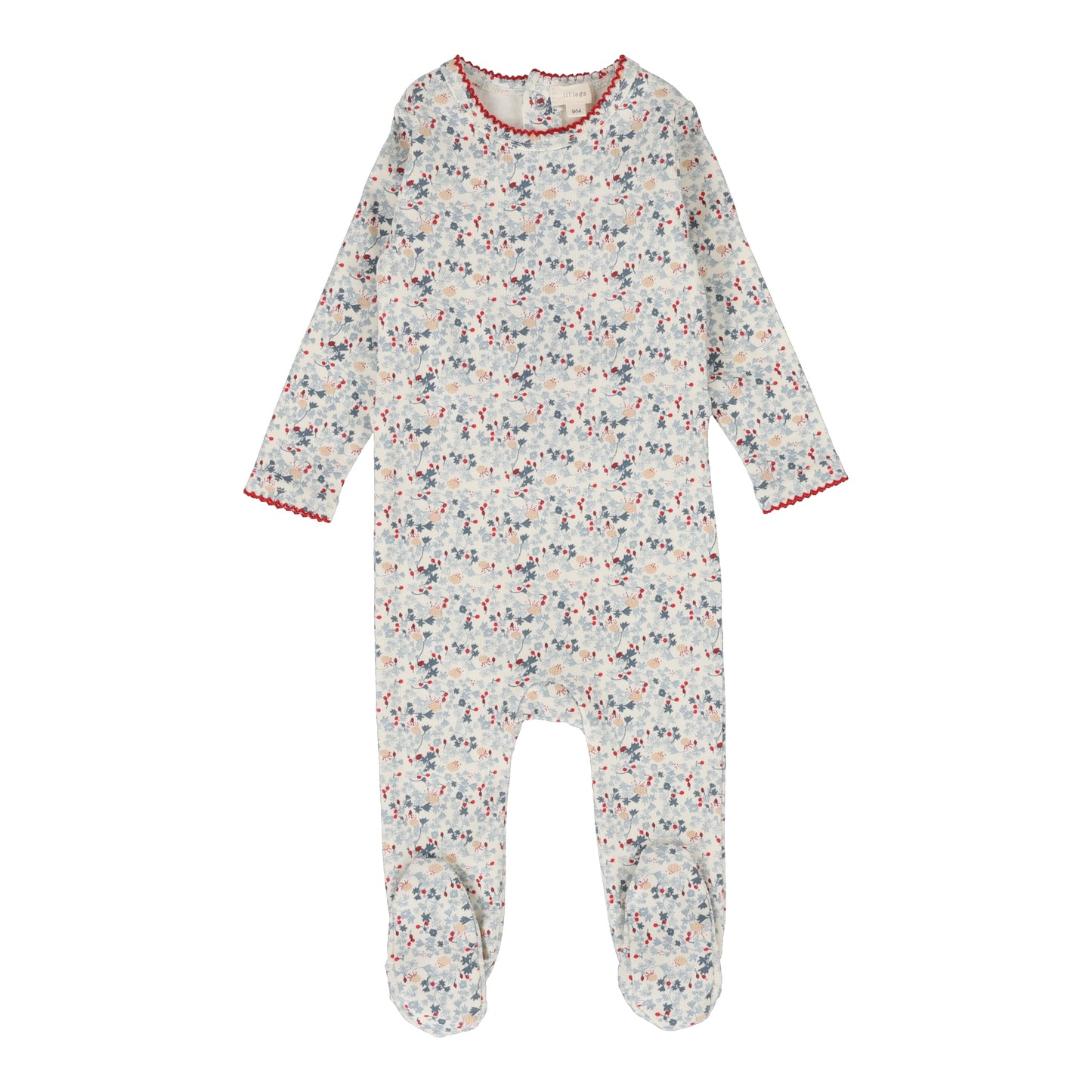 LIL LEGS BLUE FLORAL FOOTIE