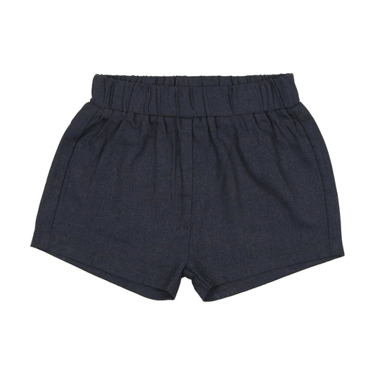 ANALOGIE OFF NAVY LINEN PULL ON SHORTS [FINAL SALE]