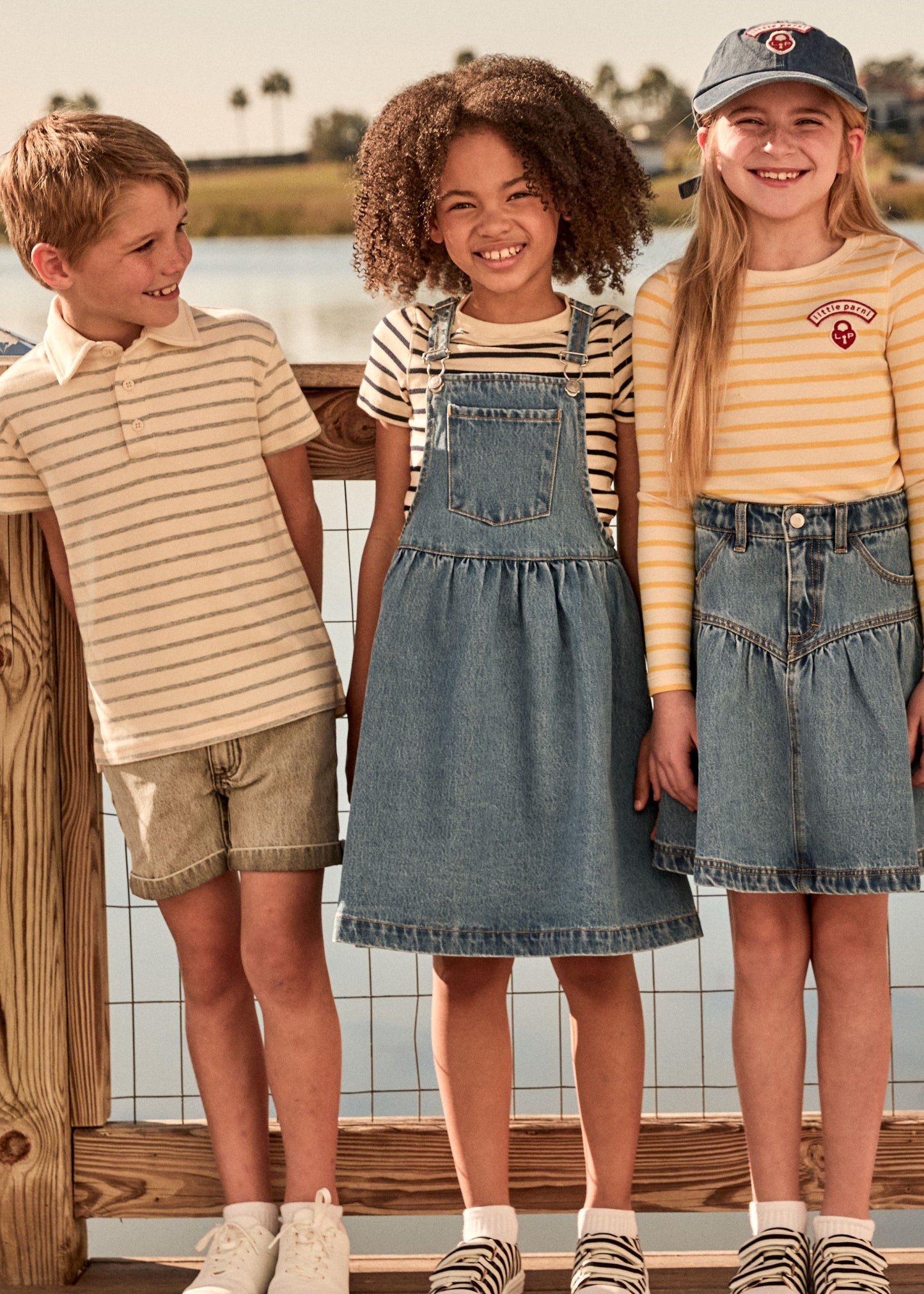 LITTLE PARNI BLUE DENIM DROP WAIST SKIRT