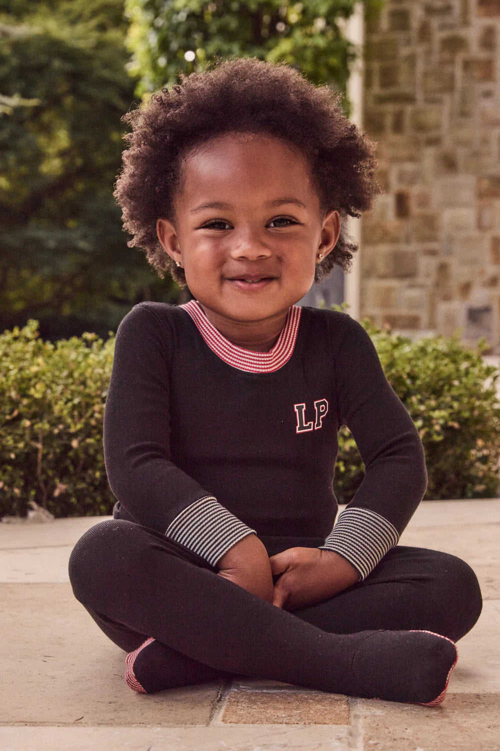 LITTLE PARNI BLACK VARSITY FOOTIE + BEANIE