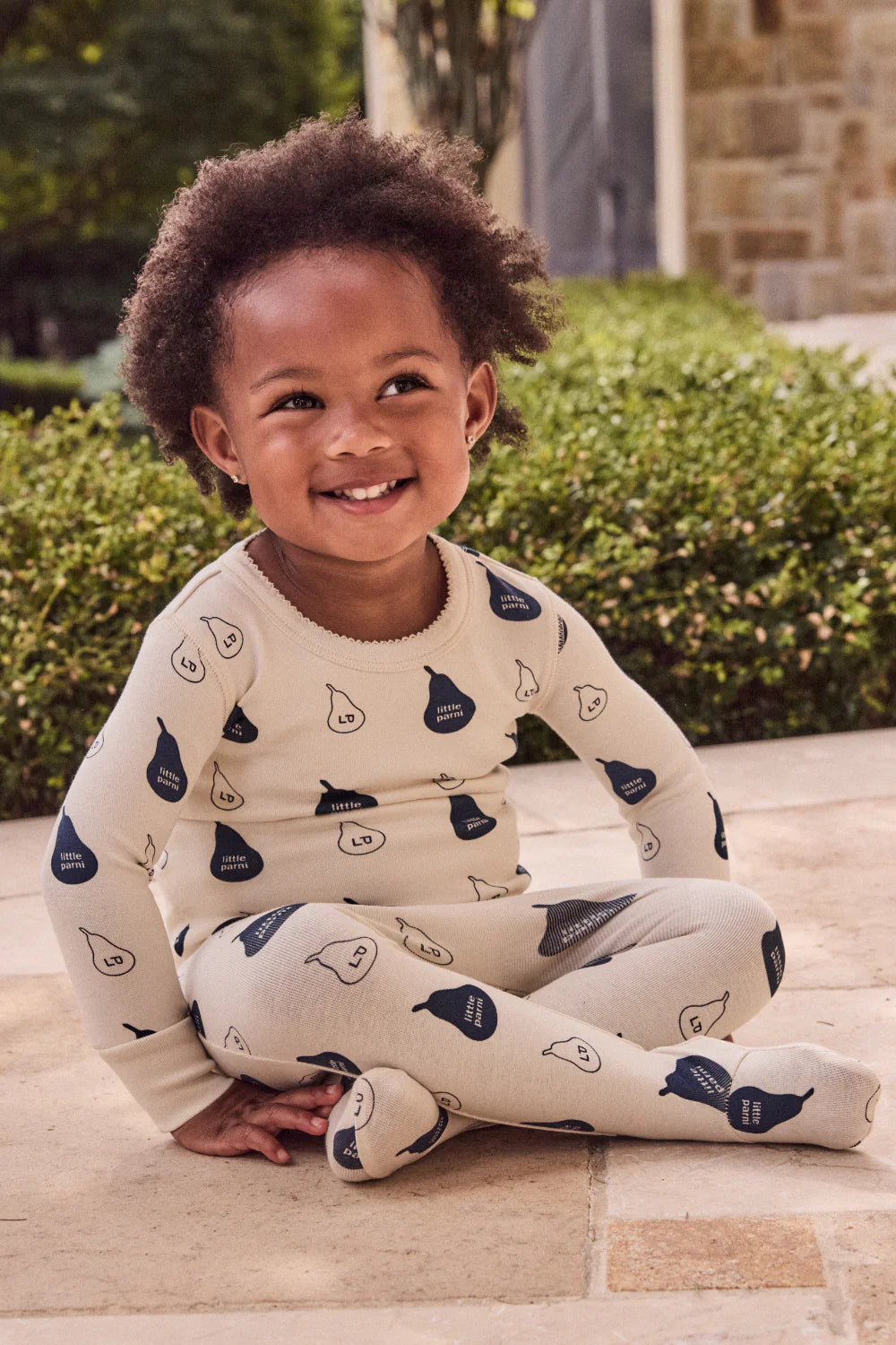 LITTLE PARNI NAVY LOGO FOOTIE + BEANIE