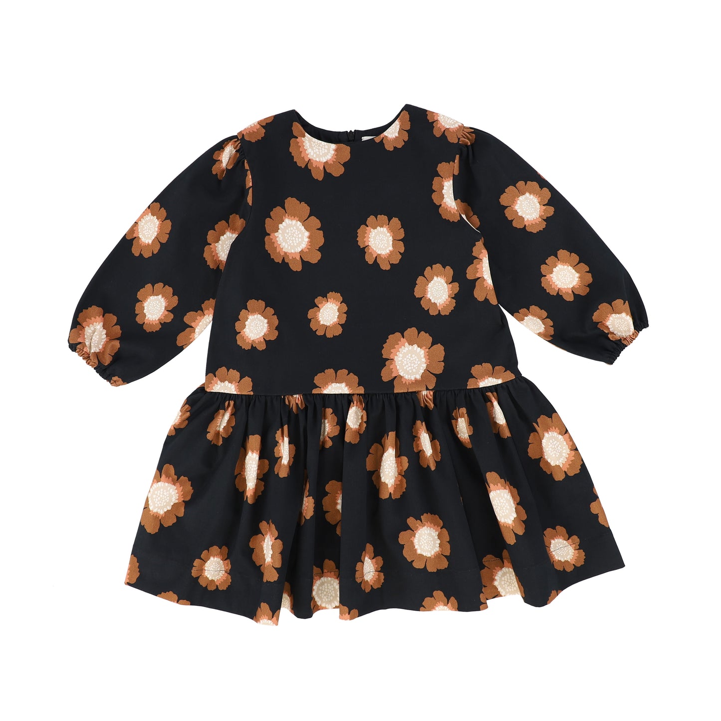 BE FOR ALL BROWN FLOWER PRINT DROP WAIST DRESS