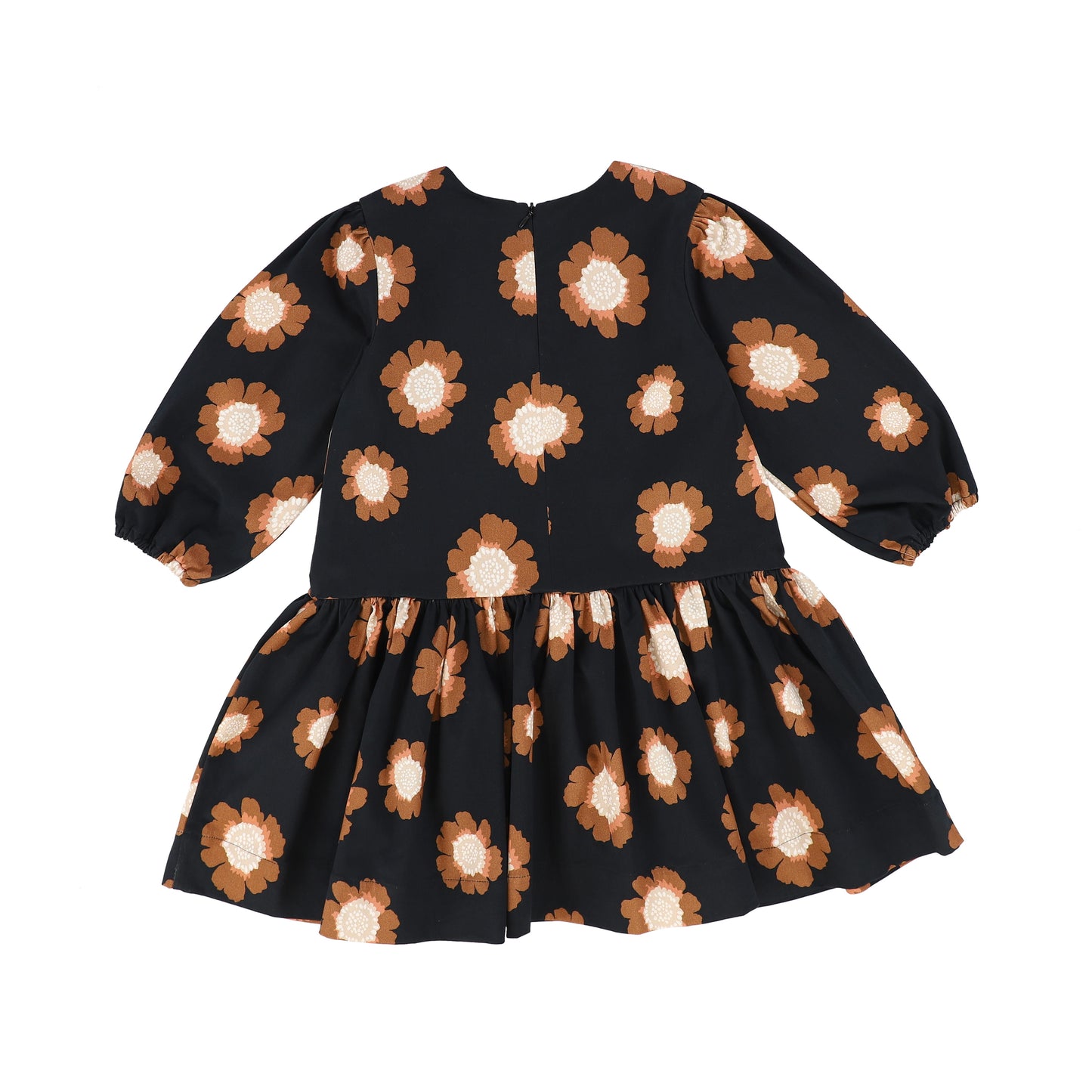 BE FOR ALL BROWN FLOWER PRINT DROP WAIST DRESS