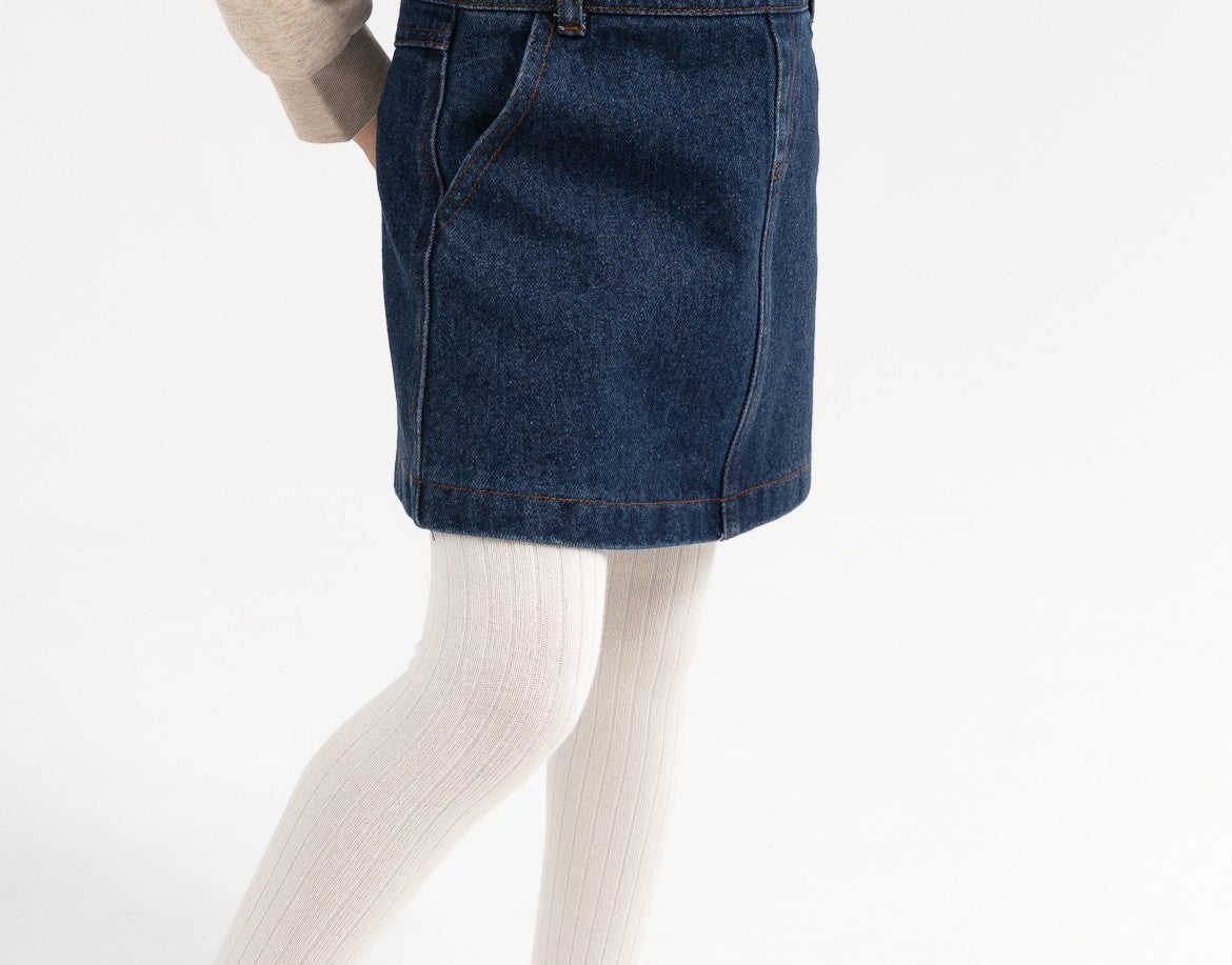 PLEASE MOM WHITE RIBBED TIGHTS