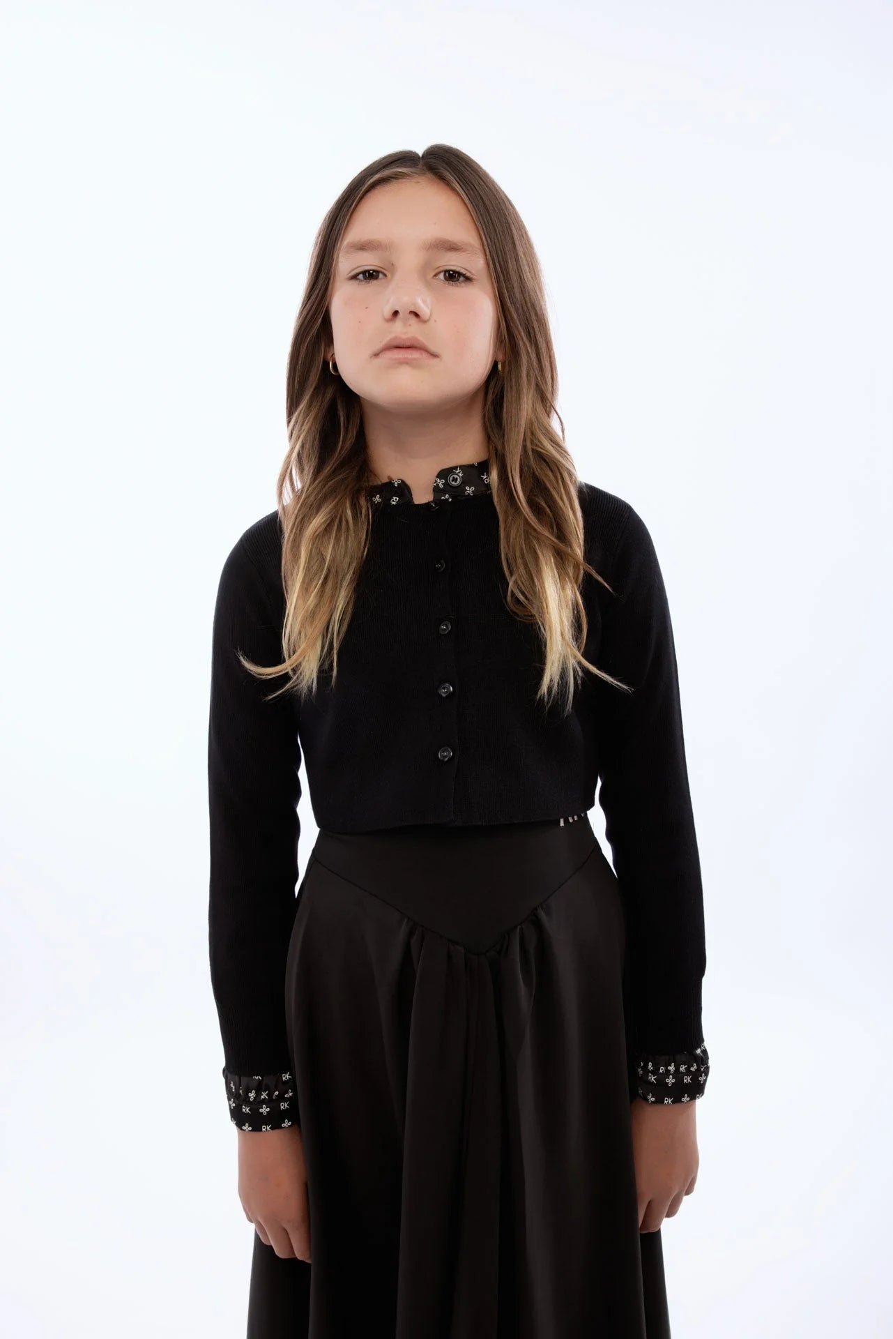 RETRO KID BLACK ROPE DETAIL CARDIGAN