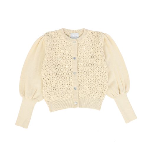 MIPOUNET CREAM DESIGN KNIT CARDIGAN