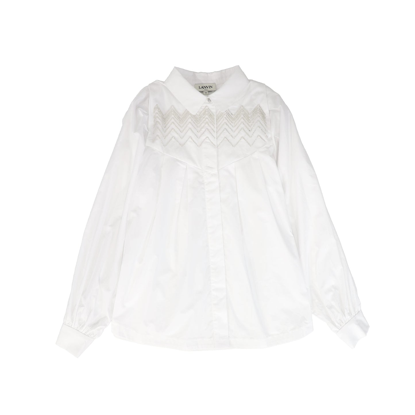 LANVIN WHITE PUFF SLEEVE BLOUSE