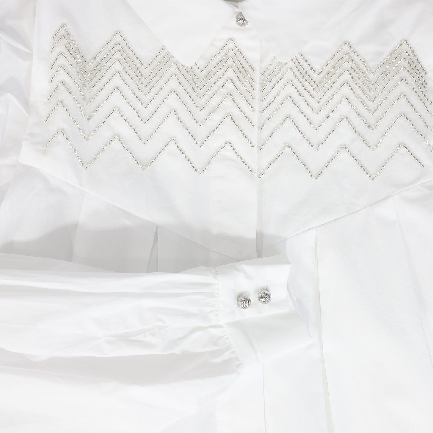 LANVIN WHITE PUFF SLEEVE BLOUSE
