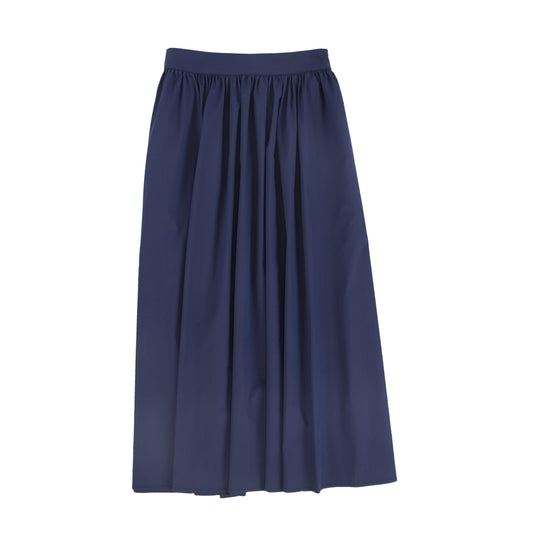 VALENTINA NAVY PLEATED MAXI CIRCLE SKIRT