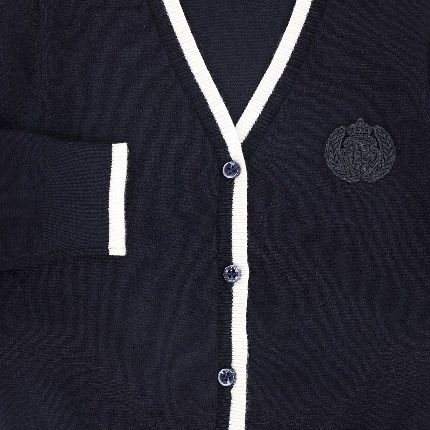LE BOURDON NAVY TRIM BORDER CARDIGAN
