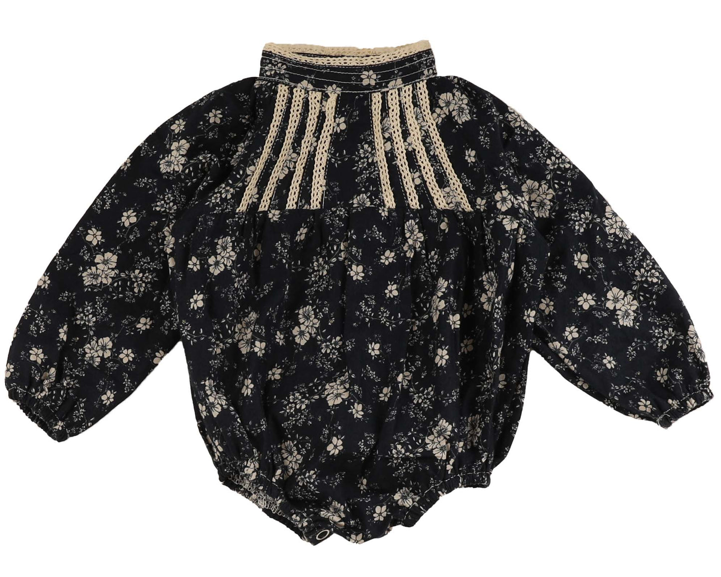 NOMA NAVY FLORAL LACE TRIM ROMPER