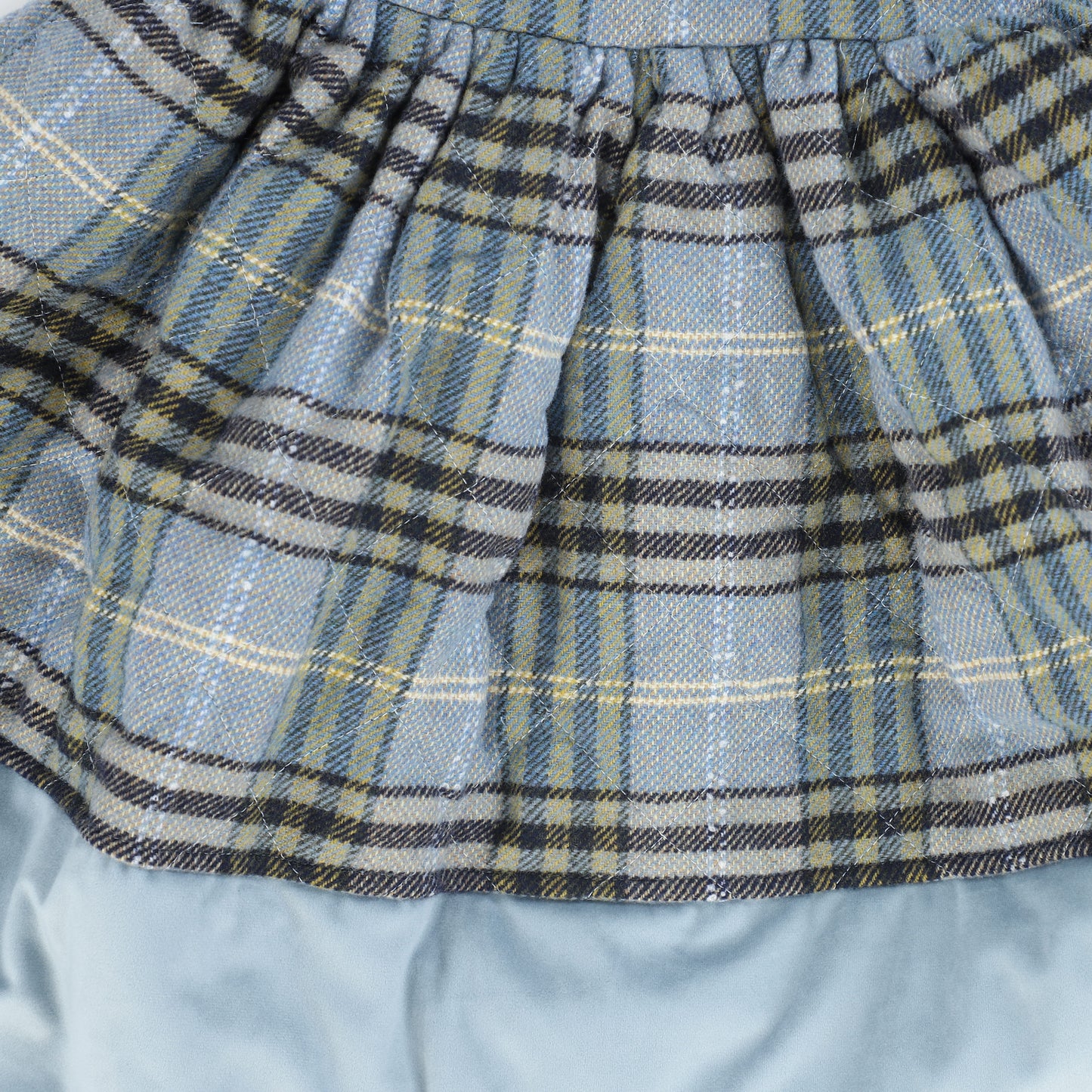 THE MIDDLE DAUGHTER LIGHT BLUE CHECKED PUFF SLEEVE DRESS