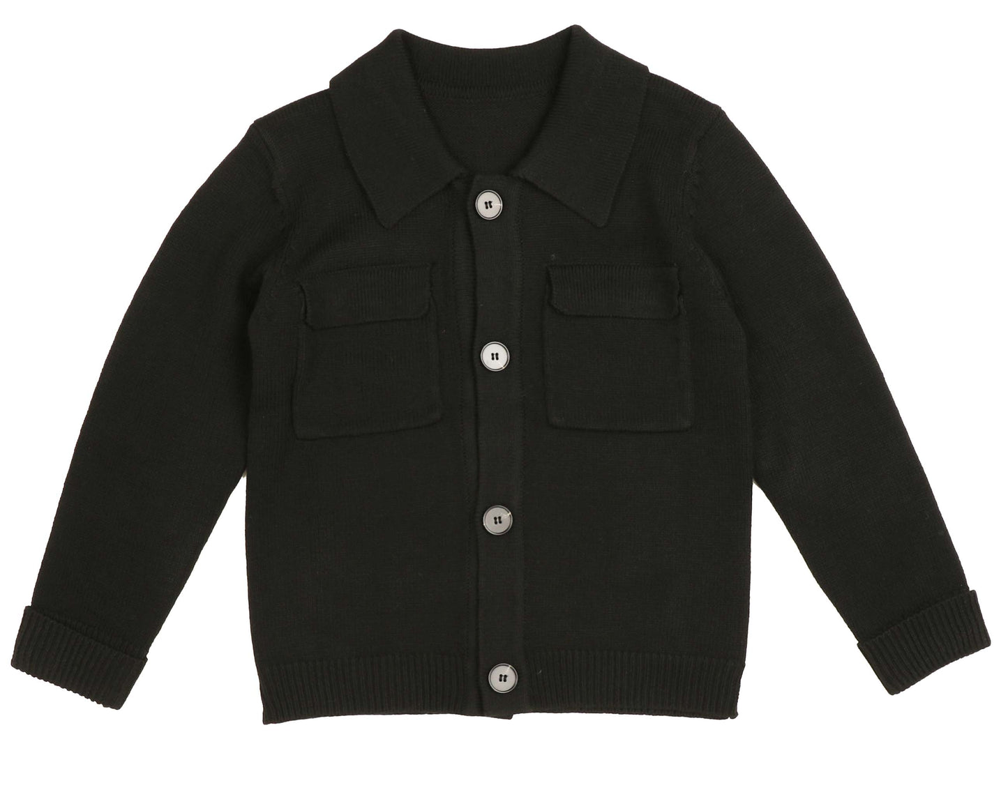 NOMA BLACK KNIT COLLAR CARDIGAN