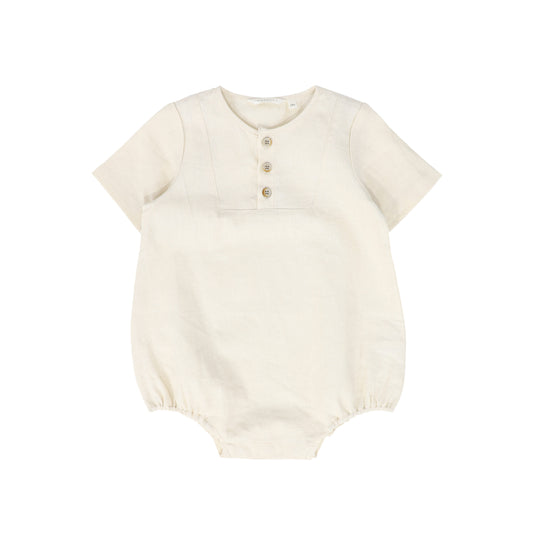 NORALEE NATURAL BUTTON ROMPER