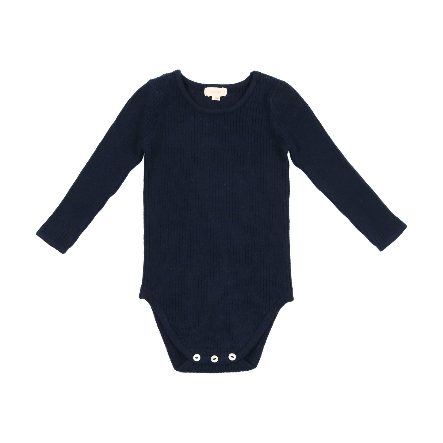 LIL LEGS NAVY KNIT CREWNECK ONESIE