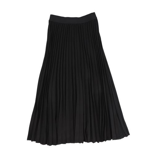 MINIMAL BLACK PLEATED WAISTBAND SKIRT
