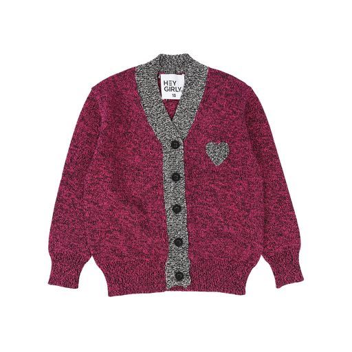 HEY KID PINK HEART CARDIGAN